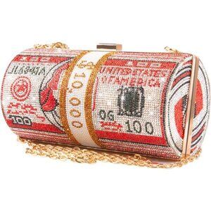 Sparkling Rhinestone Money Bag Clutch